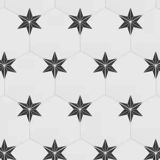 Hex Stella Nero 22x25