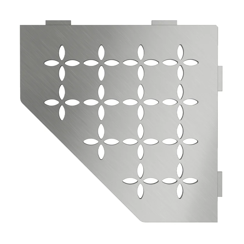 Schluter SHELF-E-S2 Brushed Stainless Steel Floral Design Tile In Shelf