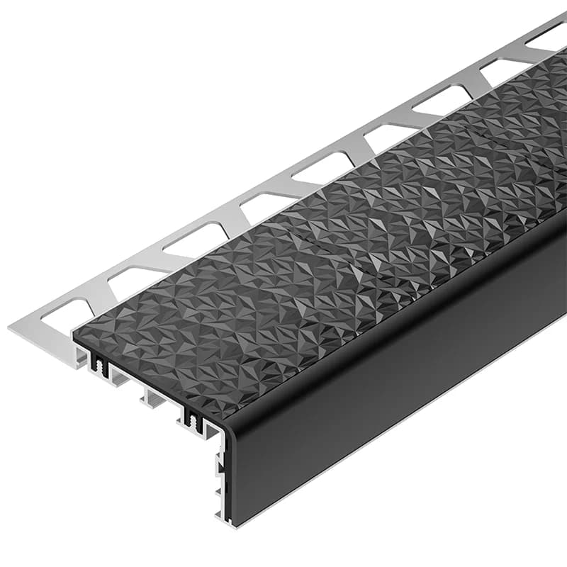 Schluter-TREP-V 60 Joint Grey Anodised Aluminium Stair Nosing Profile 2m
