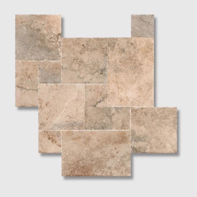 Cross Cut Beige 4 size mix 0.87SQM