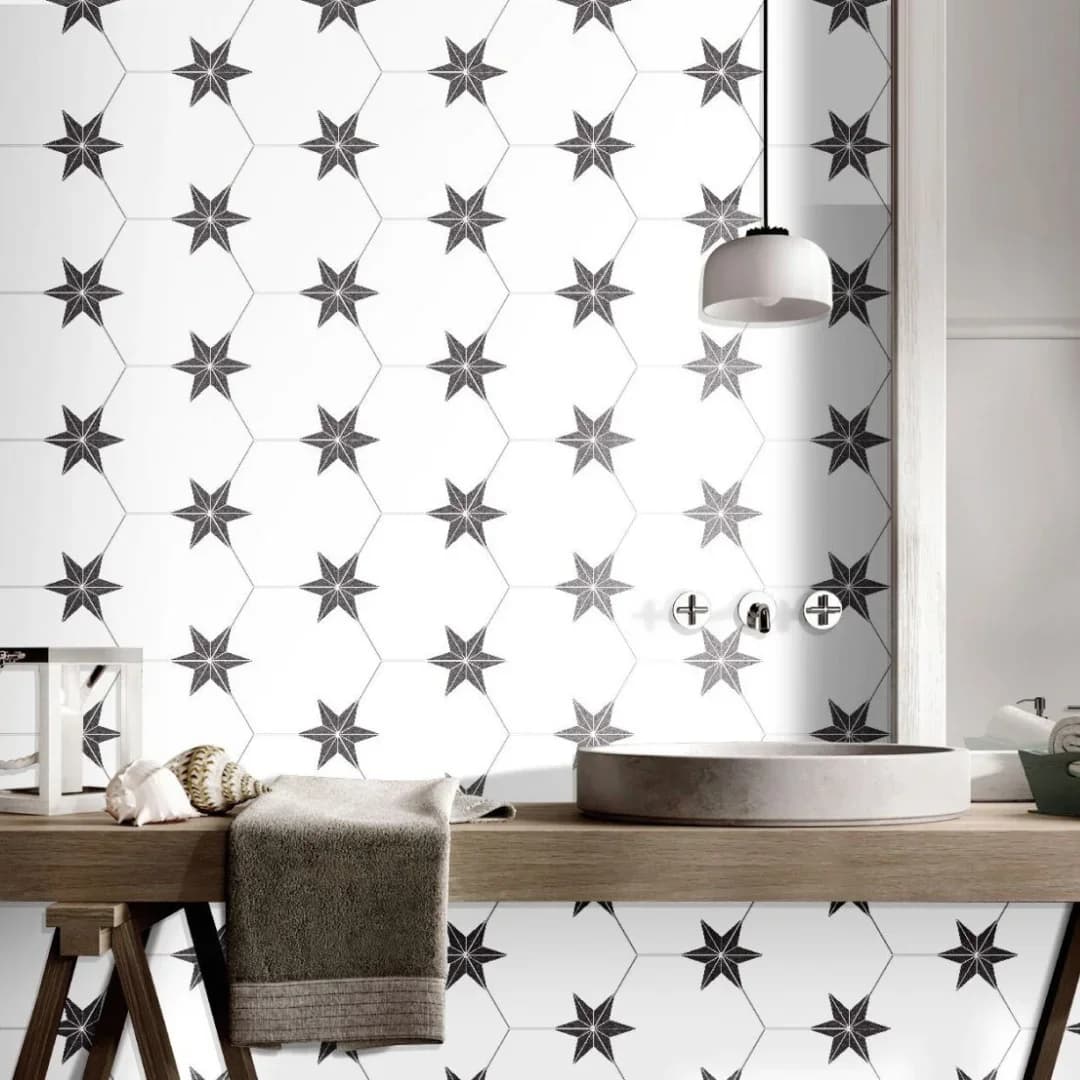 Hex Stella Nero 22x25