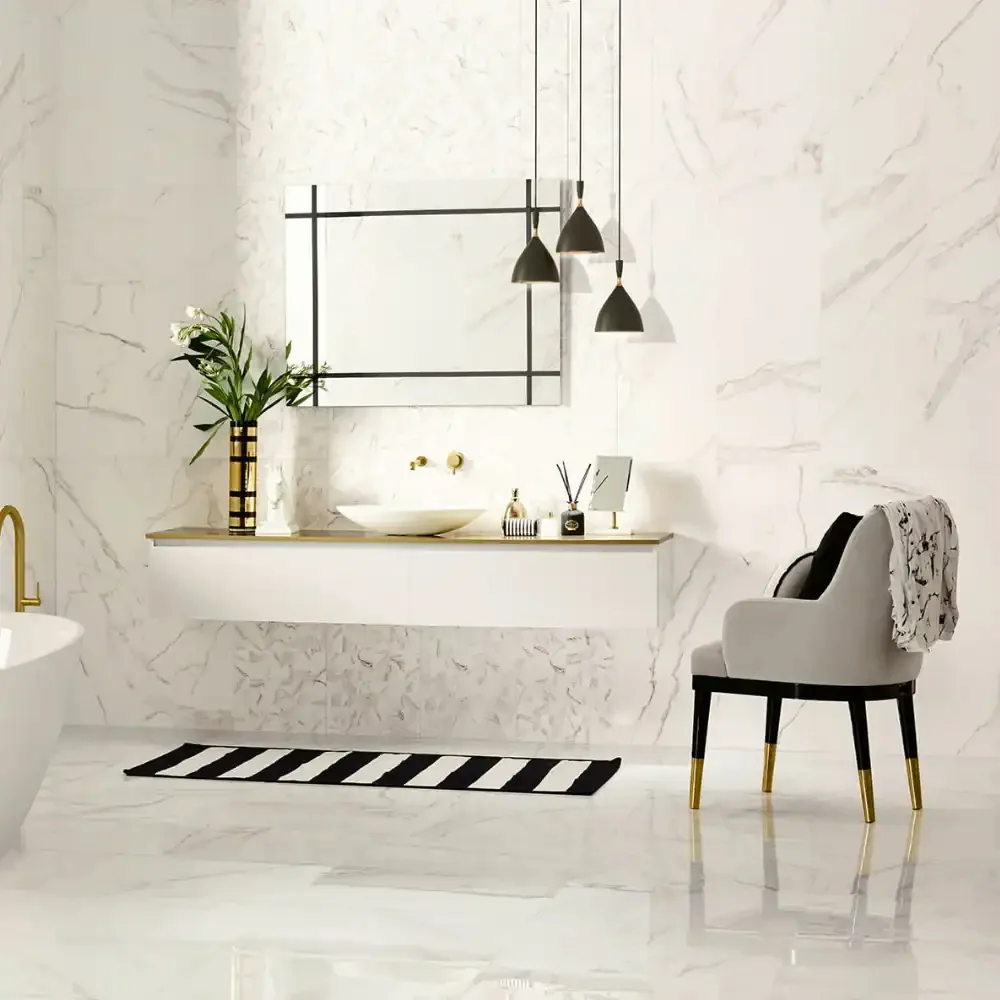 Geneva Polished Rect Porcelain 10mm 59.9x59.9