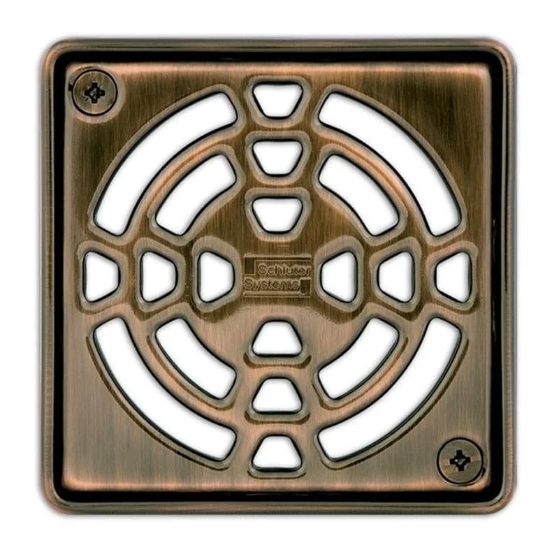 Schluter KERDI-DRAIN Stainless Steel Bronze Finish Grate Design 1 CLASSIC With Screws