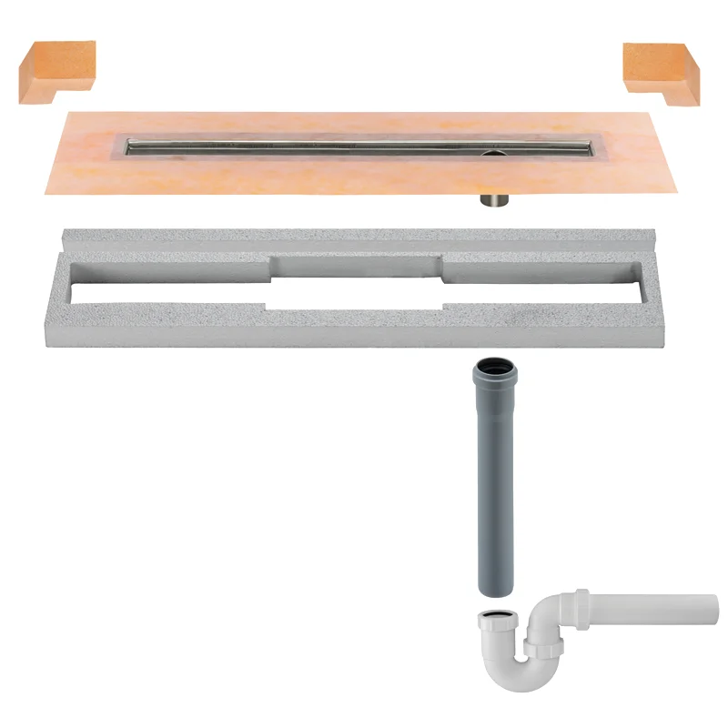 Schluter KERDI-LINE-VOS DN50 Linear Drain Off Centre Vertical / Horizontal Pipework