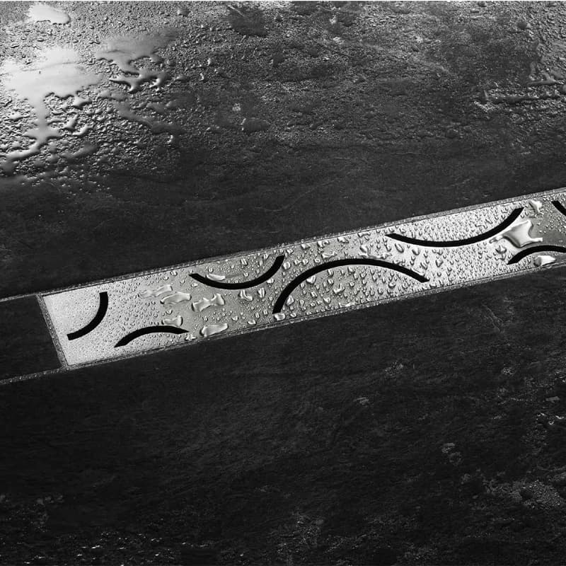 Schluter KERDI-LINE-IF-F Brushed Stainless Steel Grate Curve Design