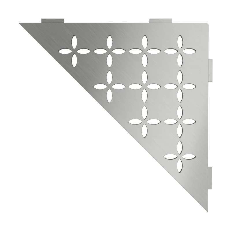 Schluter SHELF-E-S1 Brushed Stainless Steel Floral Design Tile In Shelf