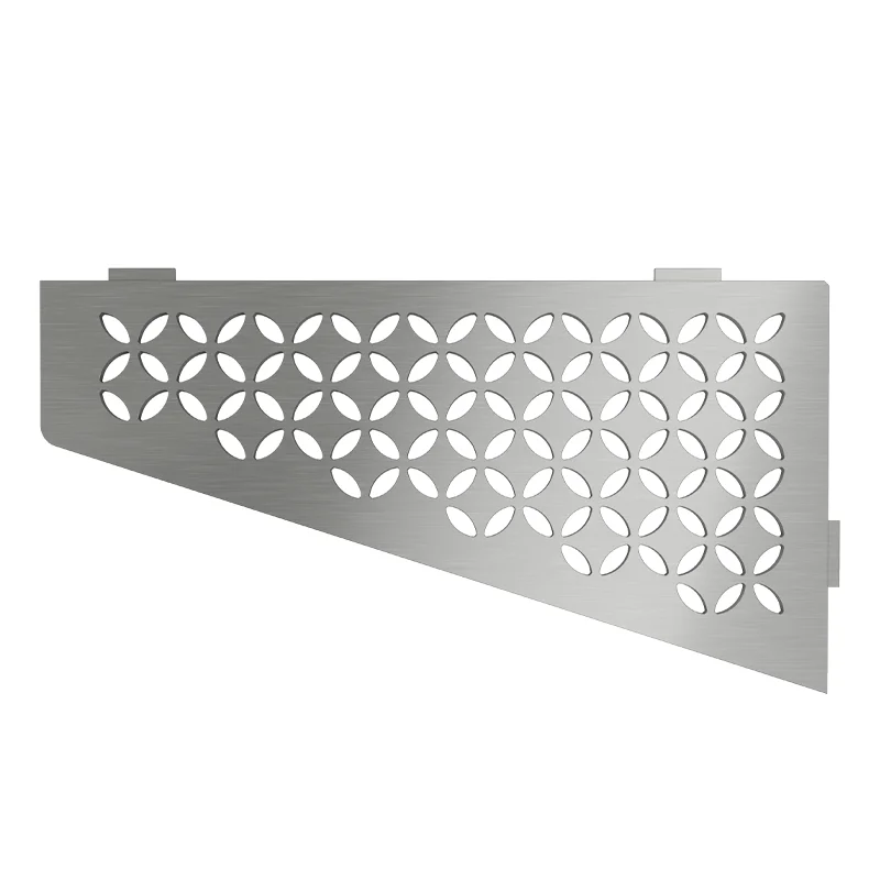 Schluter SHELF-E-S3 Brushed Stainless Steel Floral Design Tile In Shelf