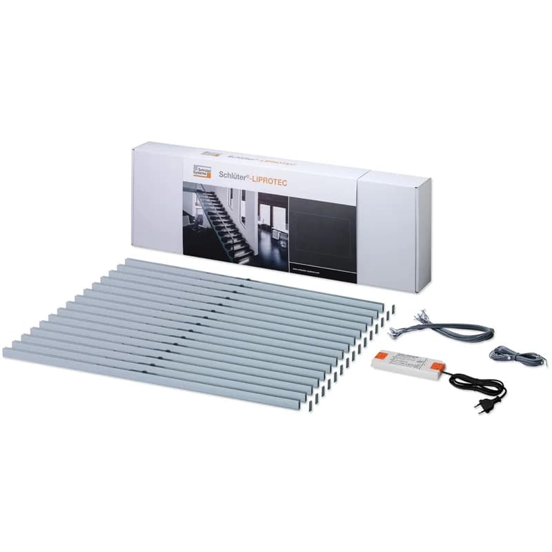 Schluter LIPROTEC-PB 15 Anodised Aluminium Brushed Stainless Steel 15 Step Staircase Illumination Set