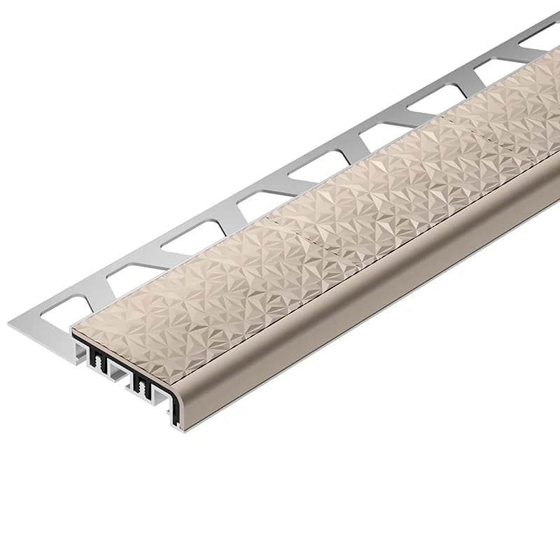 Schluter-TREP-V 42 Soft Peach Anodised Aluminium Stair Nosing Profile 1m