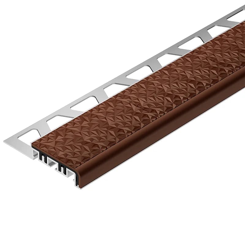 Schluter-TREP-V 42 Nut Brown Anodised Aluminium Stair Nosing Profile 2m