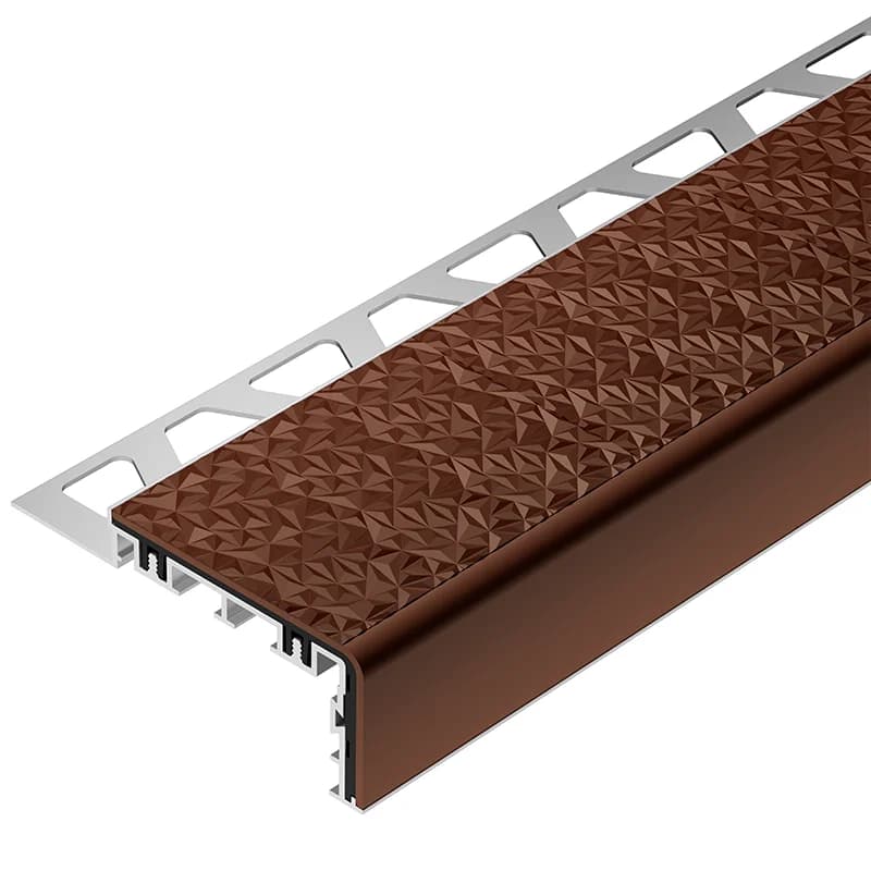 Schluter-TREP-V 60 Nut Brown Anodised Aluminium Stair Nosing Profile 2m