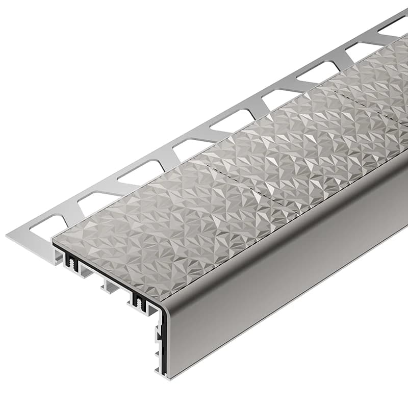 Schluter-TREP-V 60 Stone Grey Anodised Aluminium Stair Nosing Profile 3m