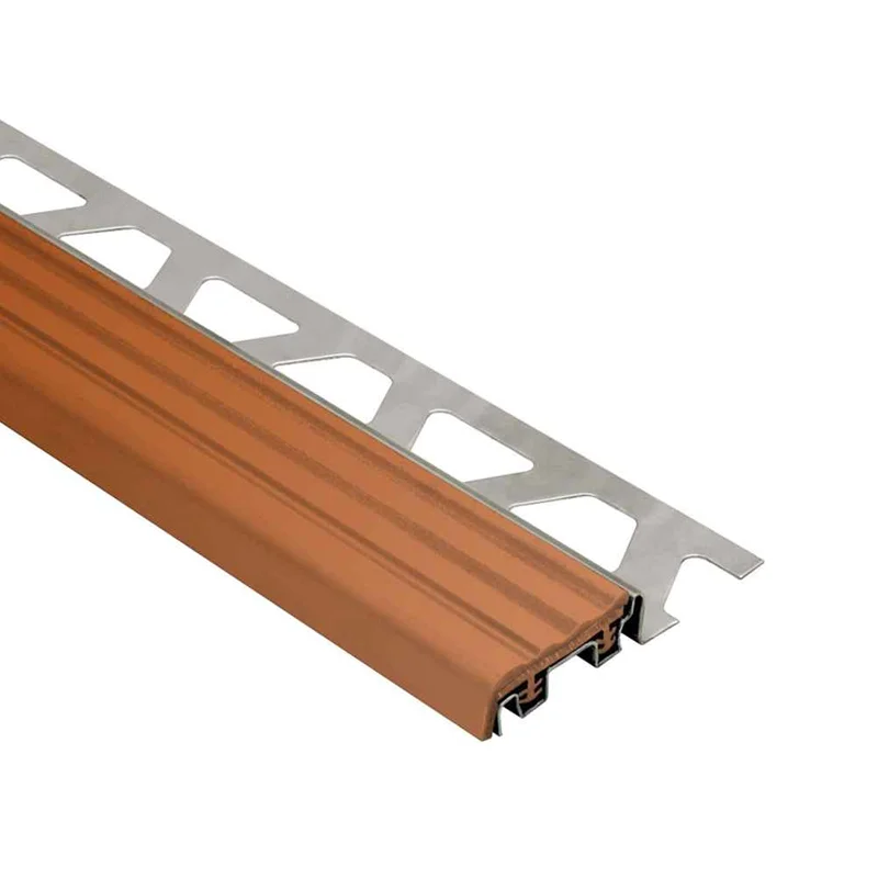Schluter-TREP-S-E Nut Brown Narrow Stainless Steel Support Profile 2.5m