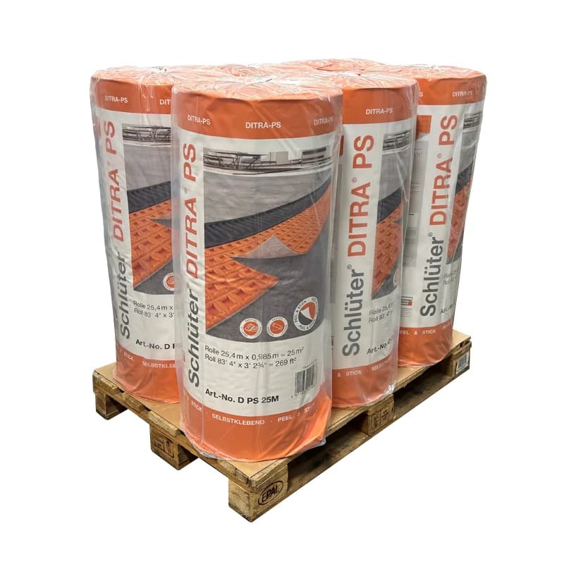 Schluter DITRA-PS Peel & Stick Self-Adhesive Uncoupling Membrane Pallet of 6 x 25m² Rolls
