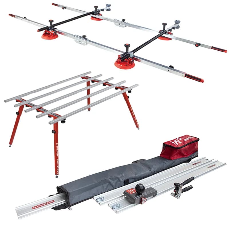 Montolit Large Format Kit Including Rail System, Table & Lifting System