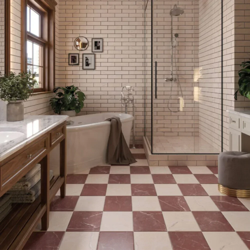 Damasco Marble Rosso Cardinale 25x25