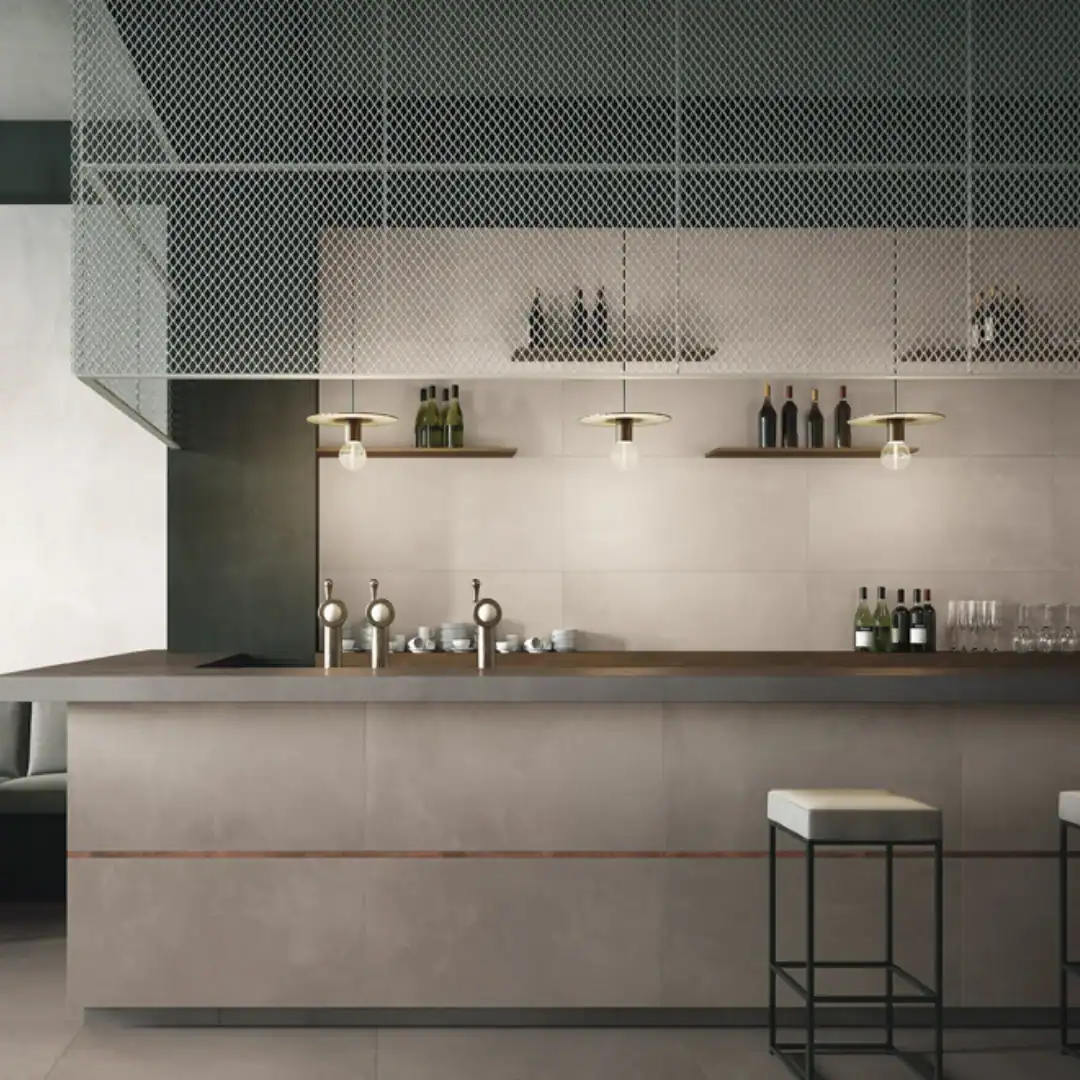 Osaka light Grey concrete effect tile