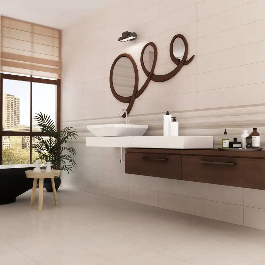 Pamplona Beige ceramic wall tile setting