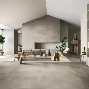 Osaka Mid Grey concrete-effect grey tile kitchen
