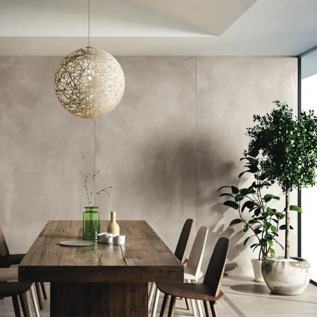 Osaka Mid Grey concrete-effect grey tile kitchen