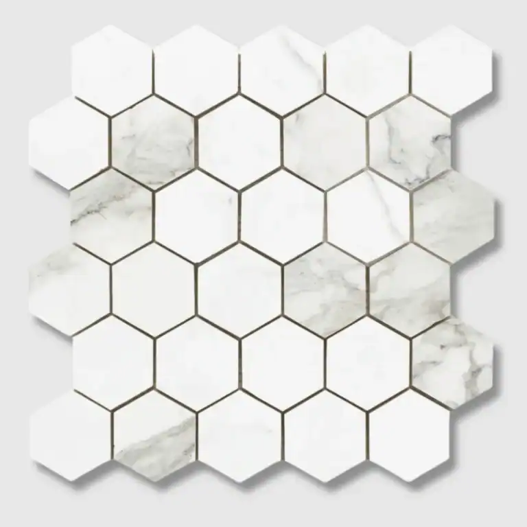 Monarch Hex matt mosaic 30x30 tile Monarch Hex gloss mosaic 30x30 tile