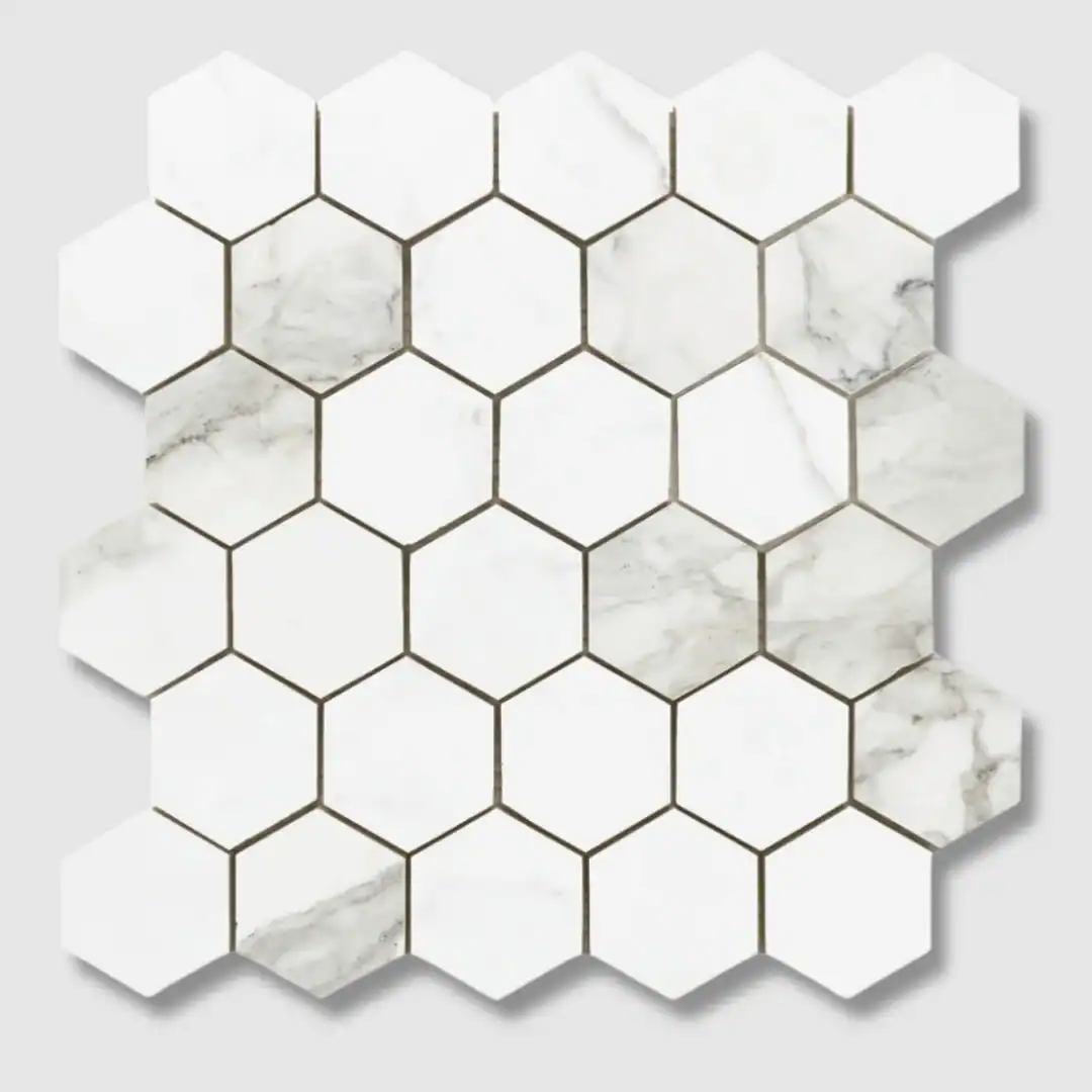 Monarch Hex matt mosaic 30x30 tile Monarch Hex gloss mosaic 30x30 tile