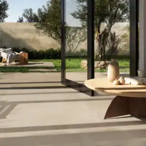 Osaka Avorio concrete-effect beige tile garden