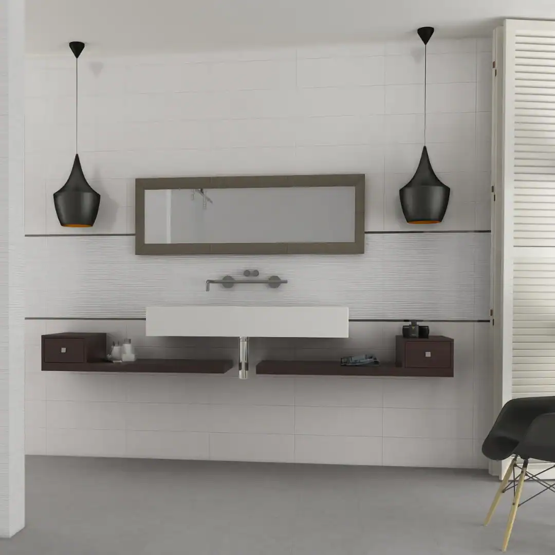 Pamplona Grey wall ceramic tile setting