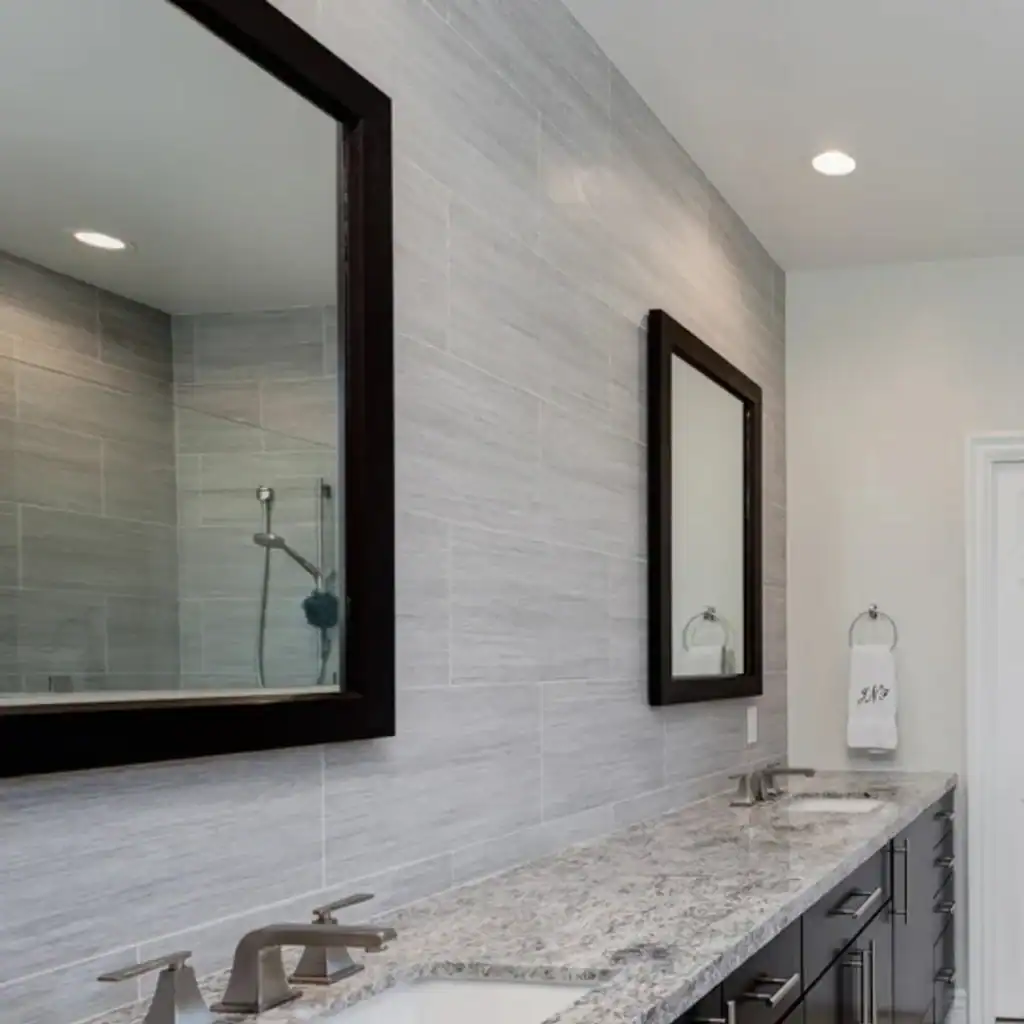 Parma Platinum bathroom porcelain tile setting
