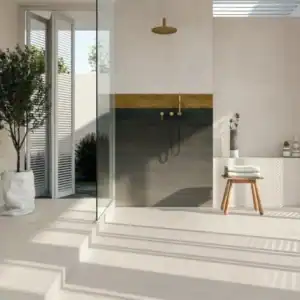 Osaka White concrete-effect tile for floors and walls