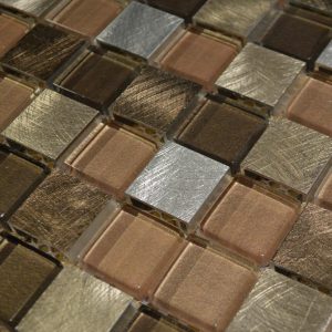 metallic marron mosaic tile