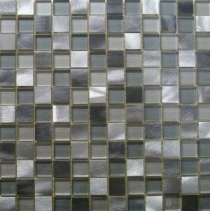 metallic silver mosaic