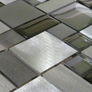 shapes silver mosaic tile
