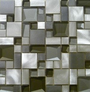 shapes silver mosaic tile
