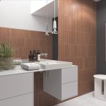 room showing Helsinki terracotta porcelain tiles, metro shaped.