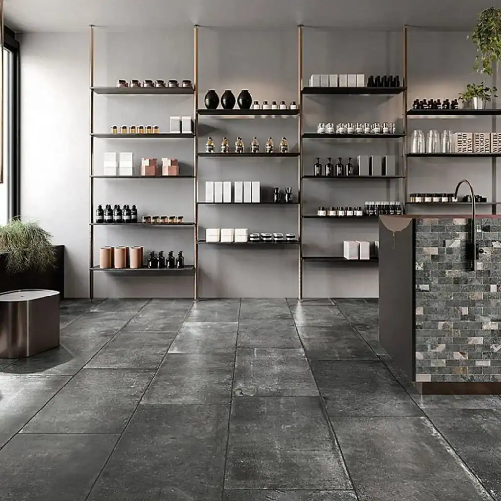 Aged Stone Noir Tiles floor kitchen