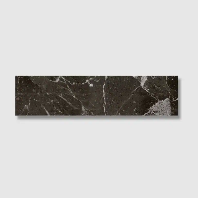 Edimburgh Black ceramic brick tile, marble effect