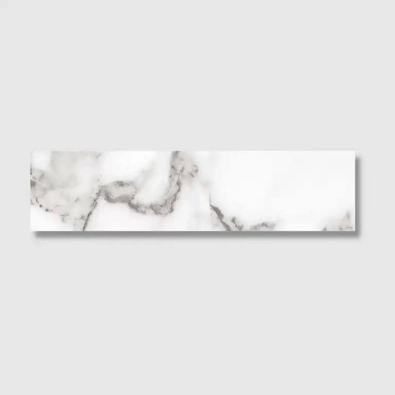 Edimburgh White ceramic brick tile, marble effect