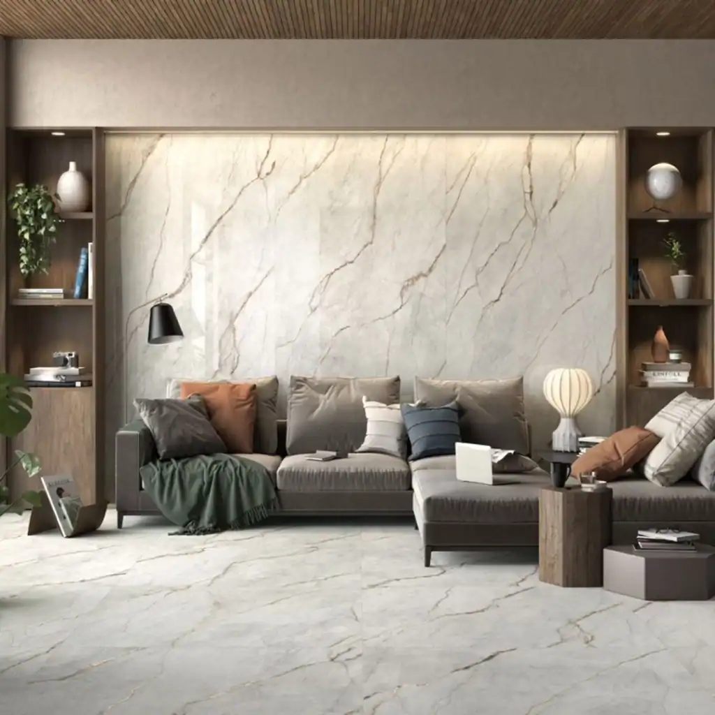 Eternal porcelain grey tile marble effect glossy and matt finish