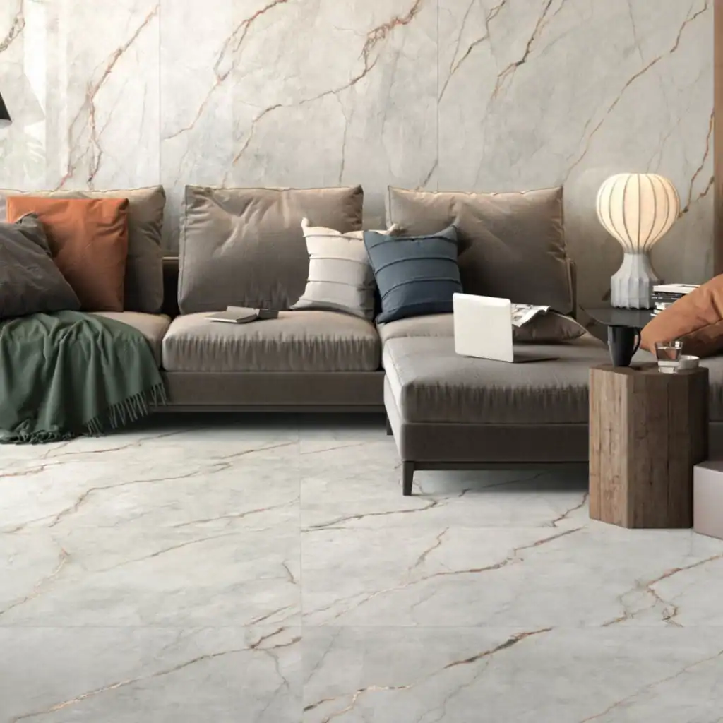Eternal porcelain grey tile marble effect glossy and matt finish