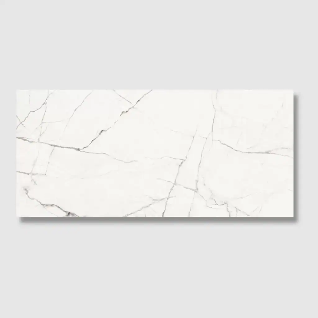 Ethereal porcelain white tile marble effect