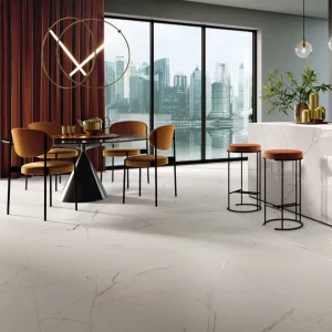Ethereal porcelain white tile marble effect matt finish