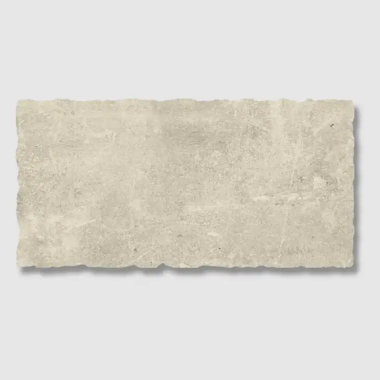 Florence Taupe Vintage porcelain tile with rustic chipped edges