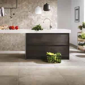 Florence Taupe Vintage porcelain tile with rustic chipped edges