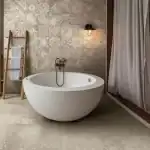 Florence Taupe Vintage porcelain tile with rustic chipped edges