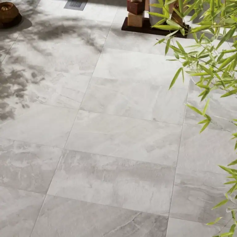 Fossilstone Grey stone effect porcelain tile