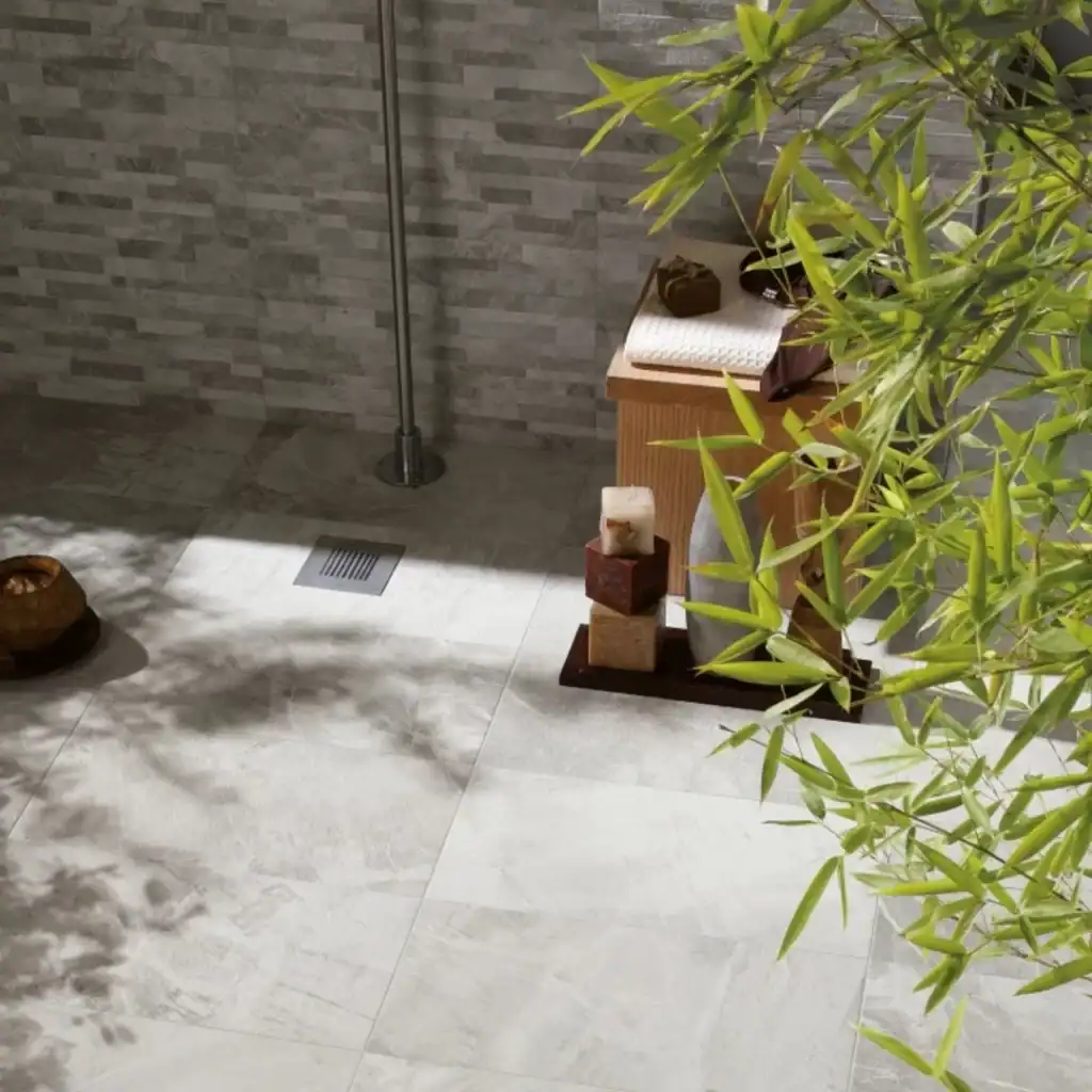 Fossilstone Grey Decor stone effect porcelain tile