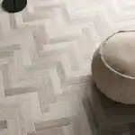 French Parquet Blanc porcelain wood effect tiles