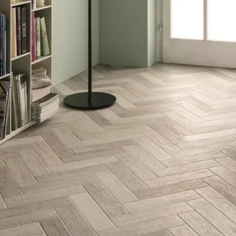 French Parquet Blanc porcelain wood effect tiles