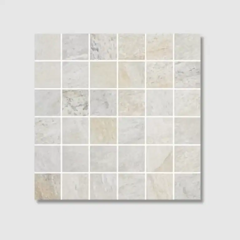 Garla Pearl quartzite stone effect porcelain tile mosaic